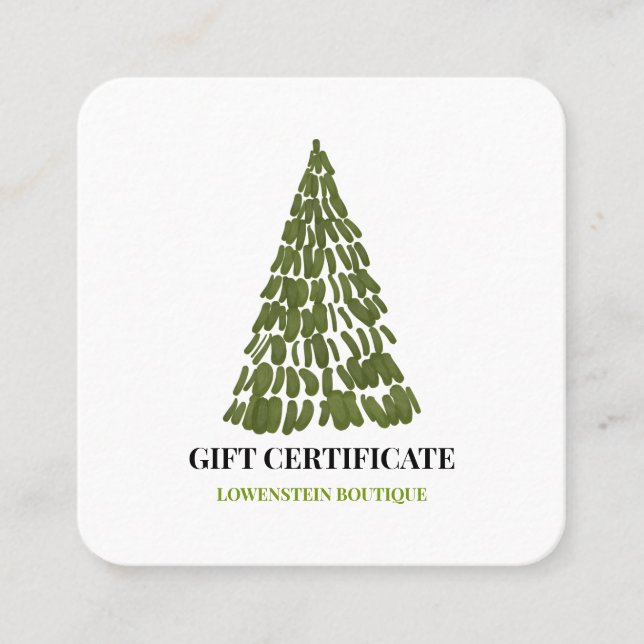 Certificado de regalo de árbol de navidad de acuar (Anverso)
