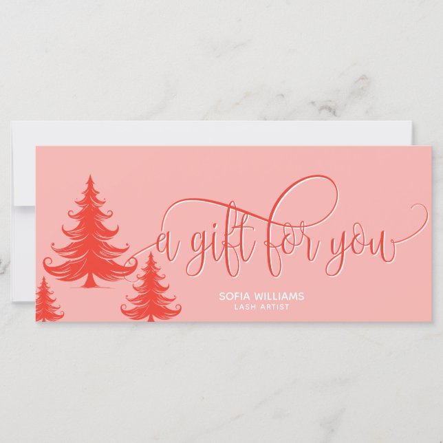 Certificado de regalo de árbol de Navidad moderno (Anverso)
