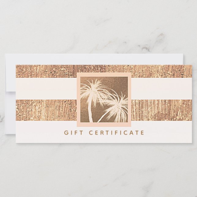 Certificado de regalo de árbol de palmas tropical  (Anverso)