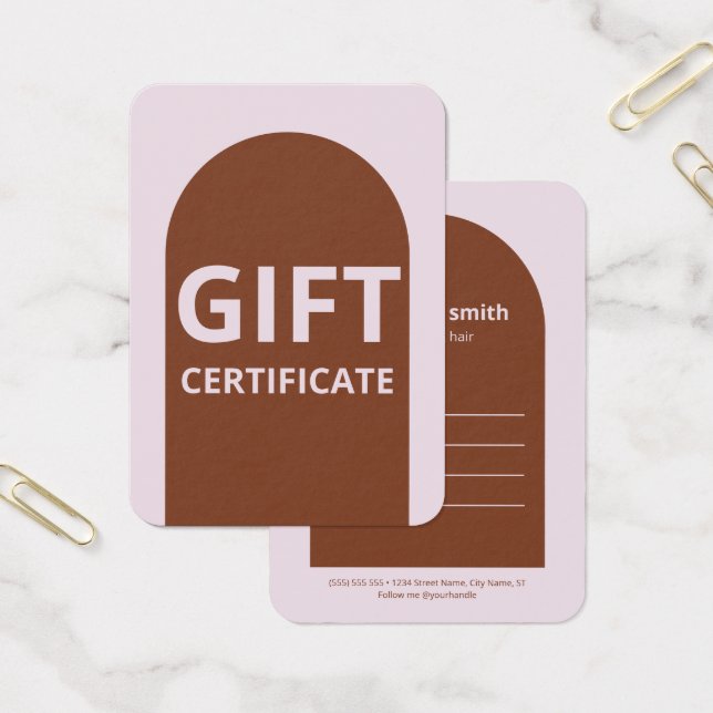 Certificado de regalo de Arco de Tonos Sencillos M (Oficina)