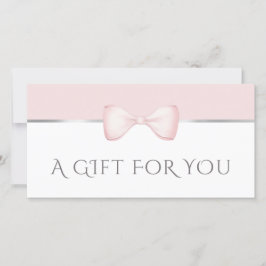 Certificado de regalo de arco rosa de Coquette