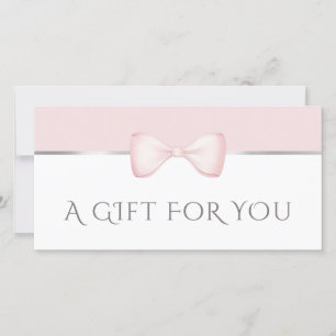 Certificado de regalo de arco rosa de Coquette