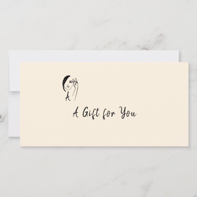 Certificado de regalo de arte facial con monograma (Anverso)
