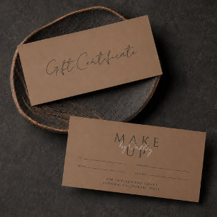 Certificado de regalo de artista de maquillaje Ter