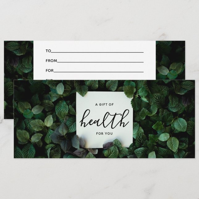 Certificado De Regalo De Atención Quiropráctica De (Anverso / Reverso)