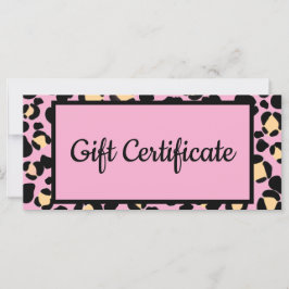 Certificado de regalo de belleza de leopardo rosa 