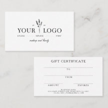 Certificado de regalo de belleza moderno Agrega tu
