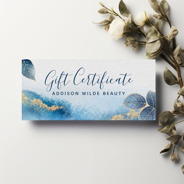 Certificado de regalo de botánica acuarela azul do (Subido por el creador)