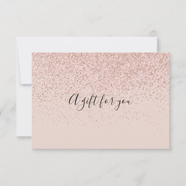 Certificado de regalo de brillo dorado rosa (Anverso)