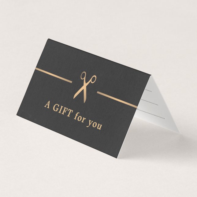 Certificado de regalo de cabello oscuro dorado fal (Anverso)