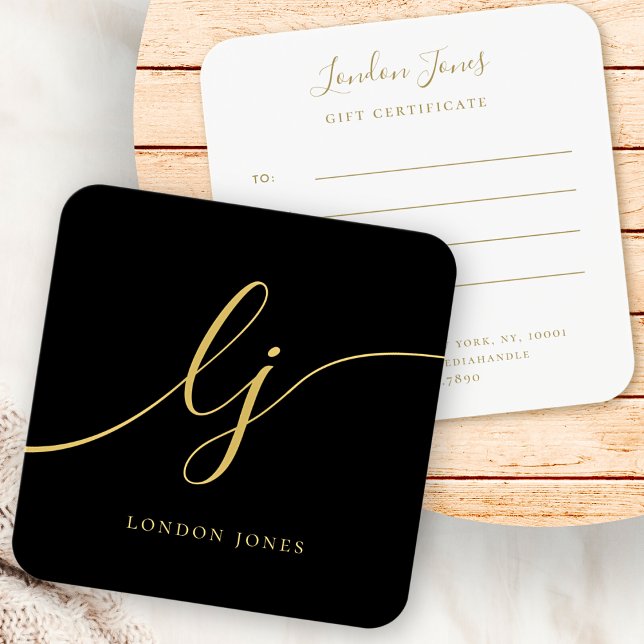 Certificado de regalo de caligrafía moderna de oro (Subido por el creador)