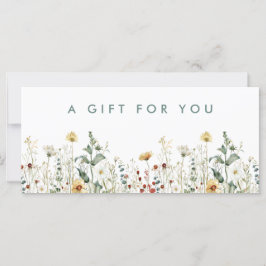 Certificado de regalo de campo de flores silvestre