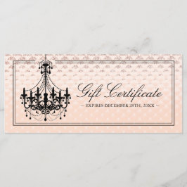 Certificado de regalo de candelabro de oro Rosa