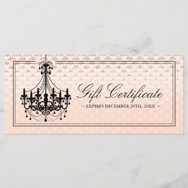 Certificado de regalo de candelabro de oro Rosa (Anverso)