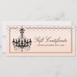 Certificado de regalo de candelabro de oro Rosa