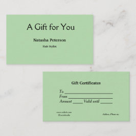 certificado de regalo de certificados de negocios 