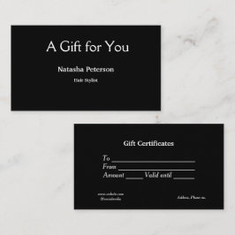 certificado de regalo de certificados de negocios 