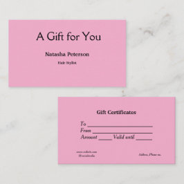 certificado de regalo de certificados de negocios 