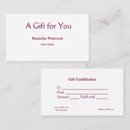 certificado de regalo de certificados de negocios 