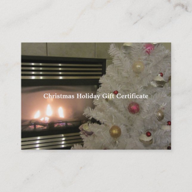 Certificado de regalo de chimenea y árbol de Navid (Anverso)