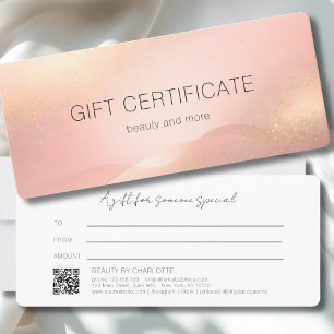 Certificado de regalo de código QR con gradiente d
