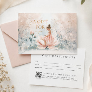 Certificado de regalo de código QR de hada caprich