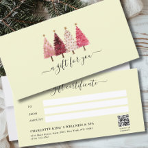 Certificado de regalo de código QR de limón rosa r
