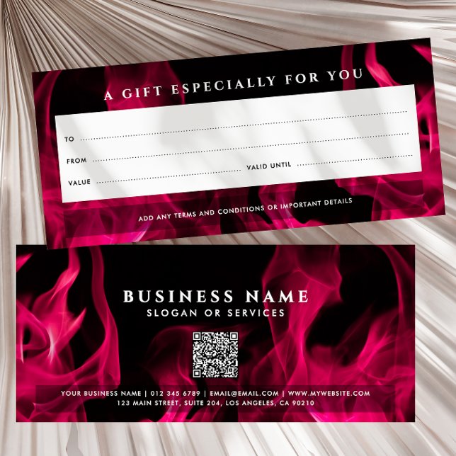 Certificado de Regalo de Código QR de Llamas Rosad (Subido por el creador)