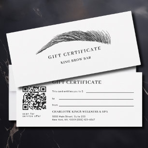 Certificado de regalo de código QR de salón de cej