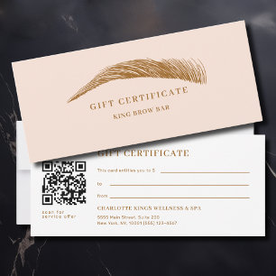 Certificado de regalo de código QR de salón de cej