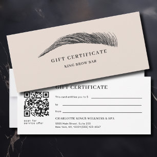 Certificado de regalo de código QR de salón de cej