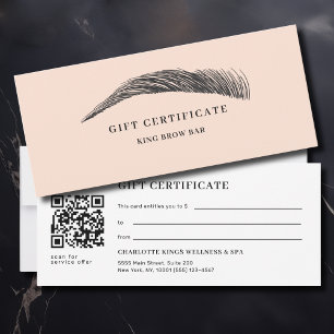 Certificado de regalo de código QR de salón de cej