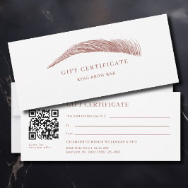 Certificado de regalo de código QR de salón de cej