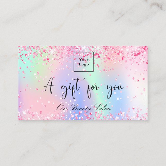 Certificado de regalo de código QR holográfico Rub (Anverso)