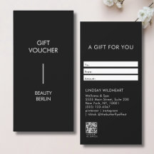 Certificado de Regalo de Código QR Negro Minimalis