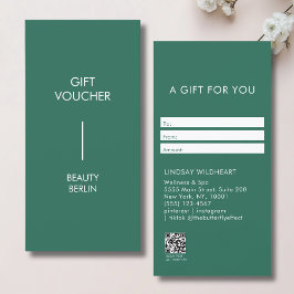 Certificado de Regalo de Código QR Verde Minimalis