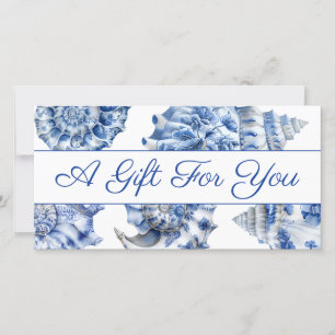 Certificado de regalo de conchas azules