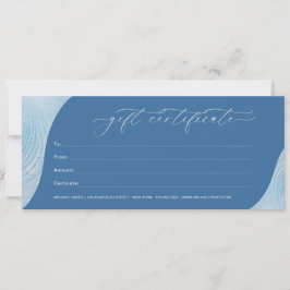 Certificado de regalo de degradado azul irlandés d