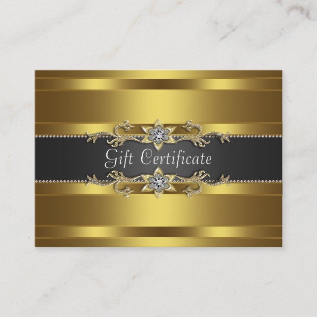 Certificado de regalo de diamante de oro negro par (Anverso)