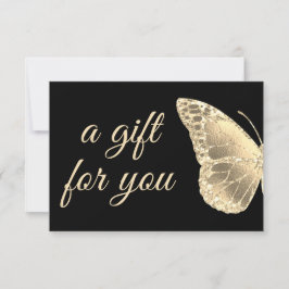 certificado de regalo de diseño de mariposa dorada