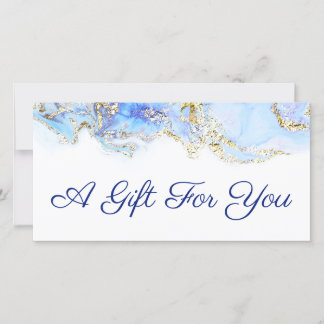 certificado de regalo de diseño de mármol azul