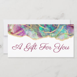 Certificado de regalo de diseño opental Aquamarine