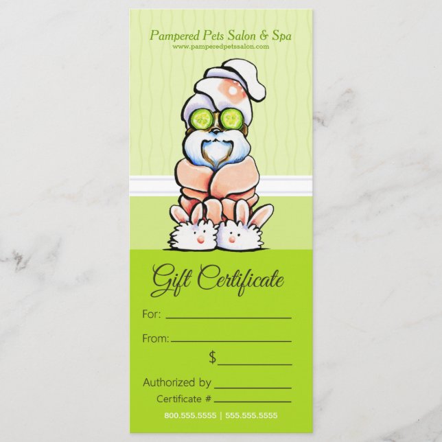 Certificado de regalo de Dog Groomer Spa Shih Tzu  (Anverso)