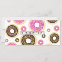 Certificado de regalo de Donas con Sprinkles Rosad