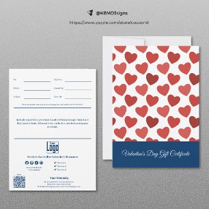 Certificado de regalo de El día de San Valentín pr
