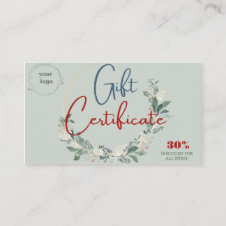 Certificado de regalo de empresa