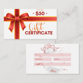 Certificado de regalo de empresa