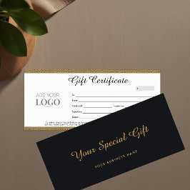 Certificado de regalo de empresa | Bolsa de oro y