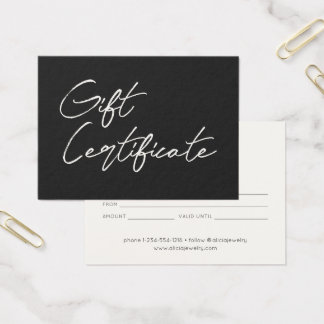 Certificado de regalo de empresa de caligrafía min