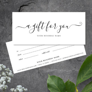 Certificado de regalo de empresa elegante simple